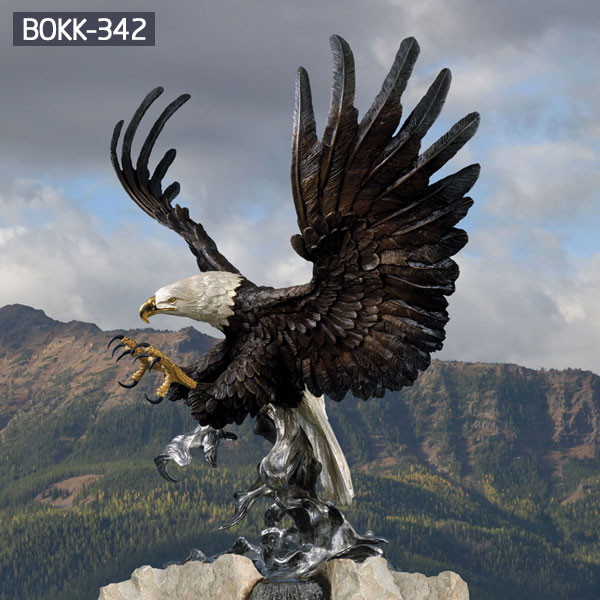 Giant Bronze Eagle Monumental Sculpture School Mascot