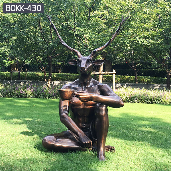 Custom make bronze deer-man statues for sale 